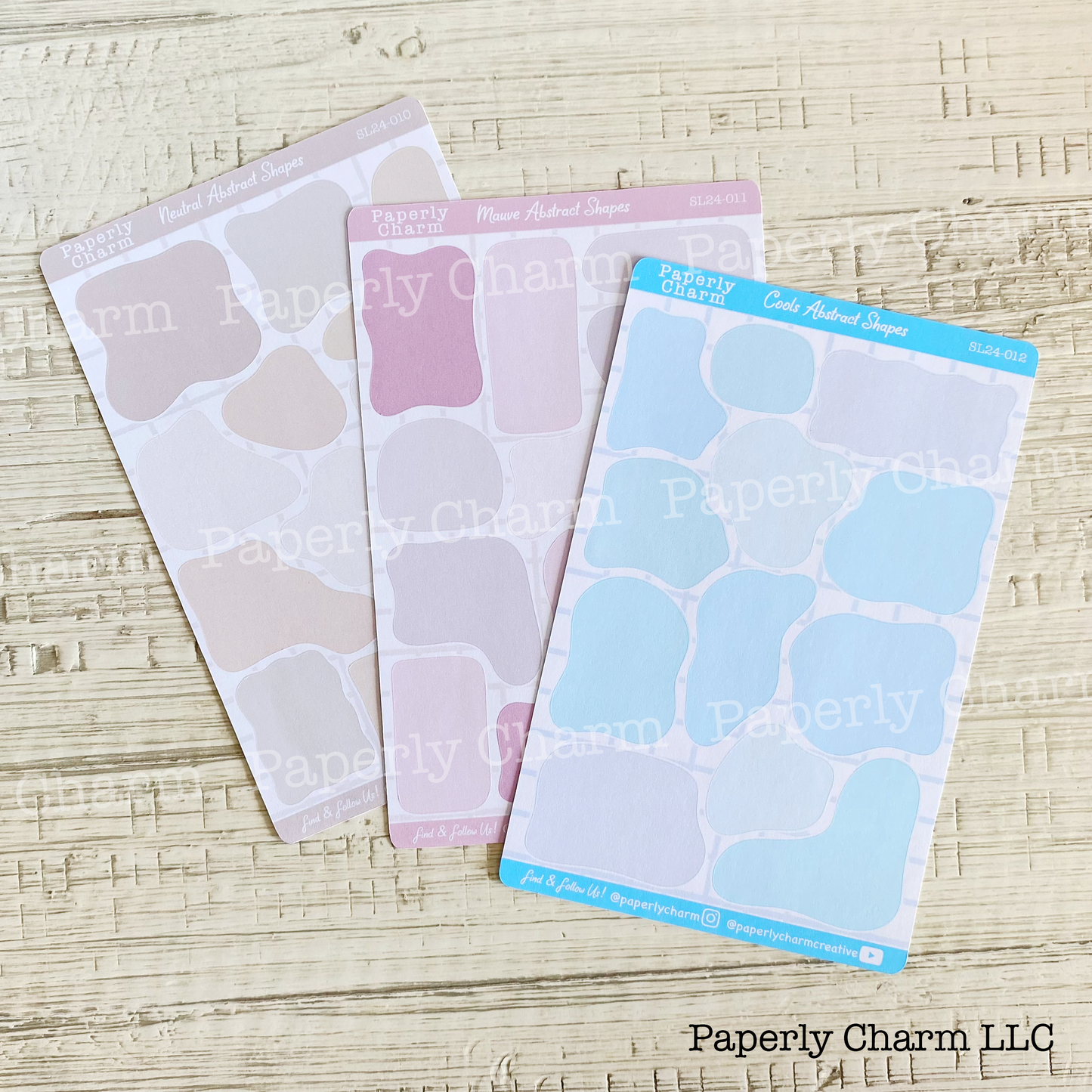 C1. Abstract Shapes 3-Pack Sticker Sheet Collection