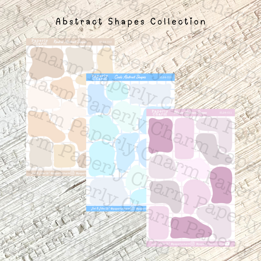 C1. Abstract Shapes 3-Pack Sticker Sheet Collection