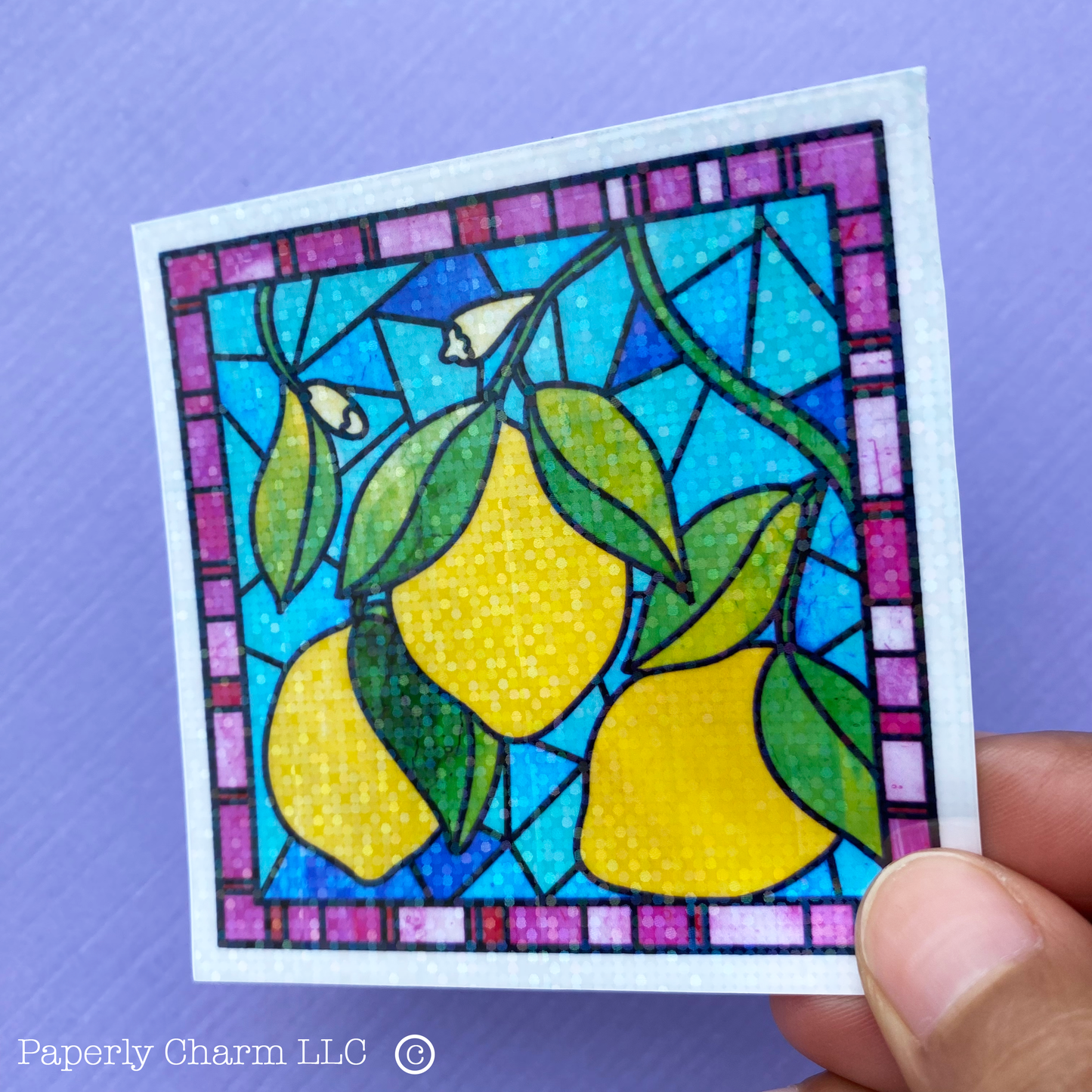 D6. Lemon Stained Glass Die-Cut