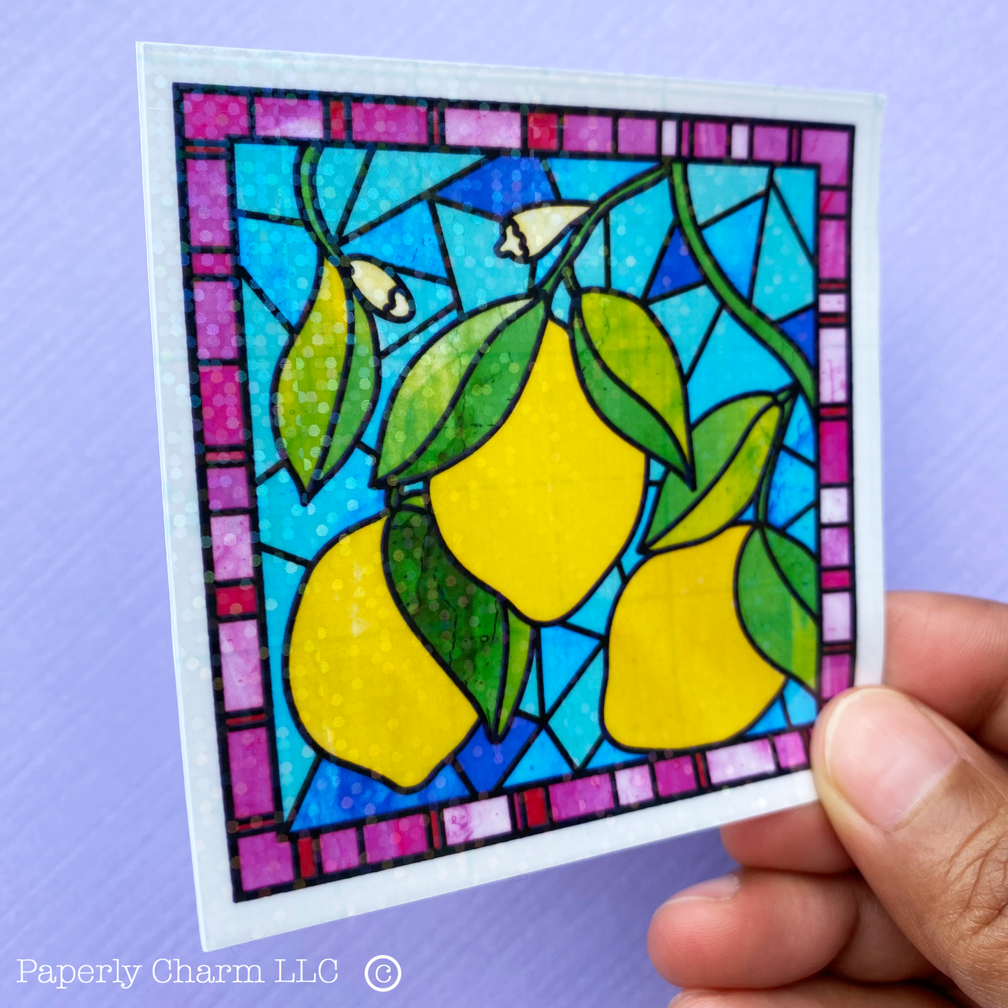 D6. Lemon Stained Glass Die-Cut